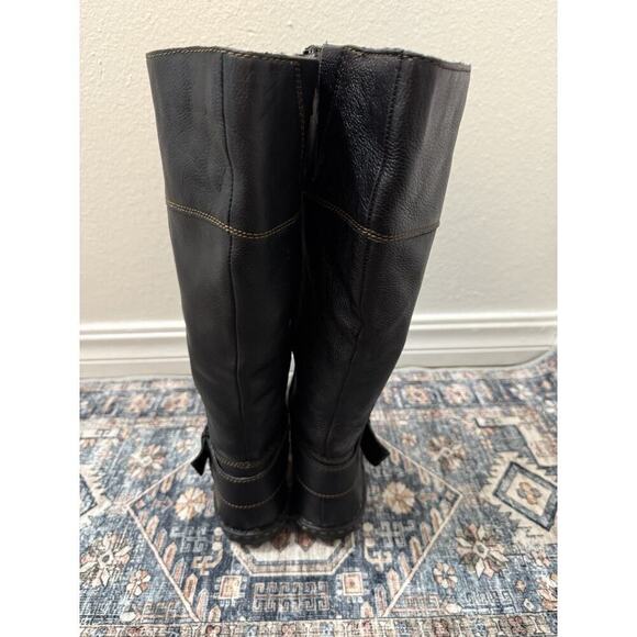 Womens 9  Riding Boot Biker Horse Stable Knee High Brown Leather BOC Wore Once - Picture 3 of 6